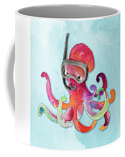 Watercolor Octopus Coffee Mug Octopus Coffee Mug Octopus Lover Gift
